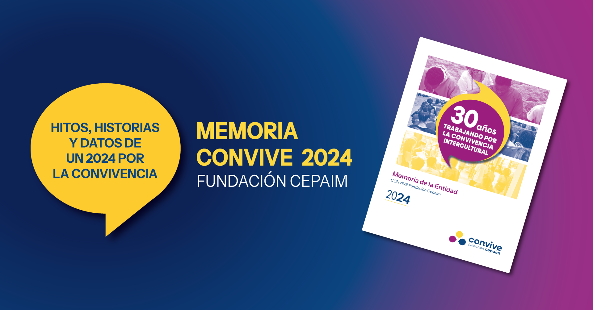 imagen de portada de la memoria de CONVIVE Fundación Cepaim de 2024