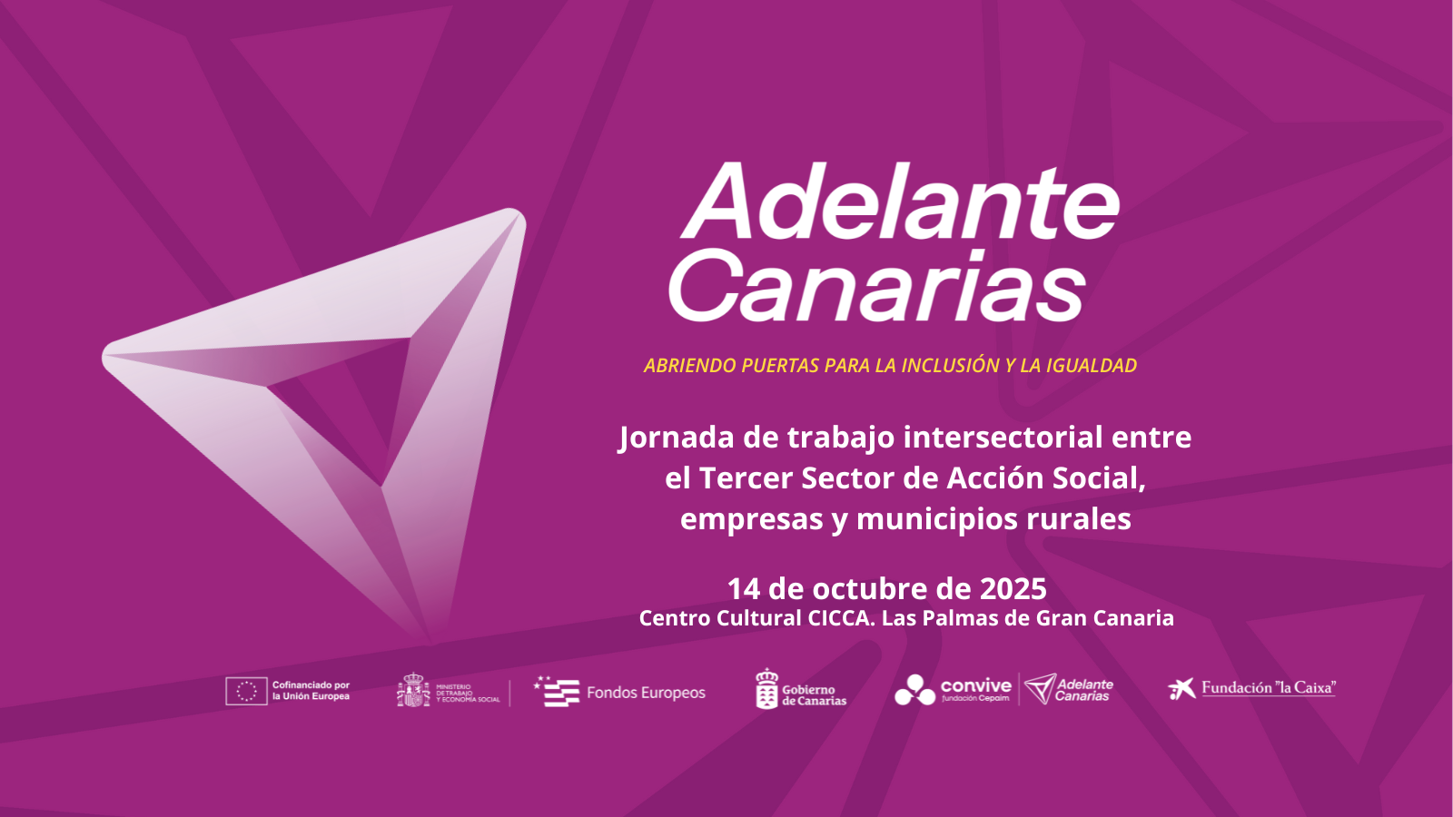 Cartel Jornada Adelante Canarias Jornada de trabajo intersectorial