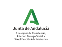 Logo de la Consejería de Presidencia, Interior, Diálogo Social y Simplificación Administrativa de la Junta de Andalucía editado