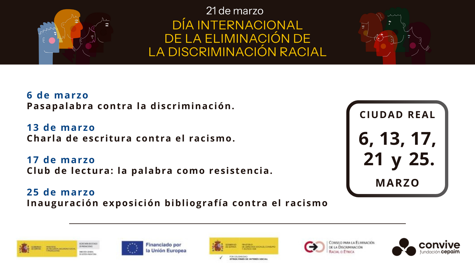 actividades ciudad real dias contra la discriminación racial