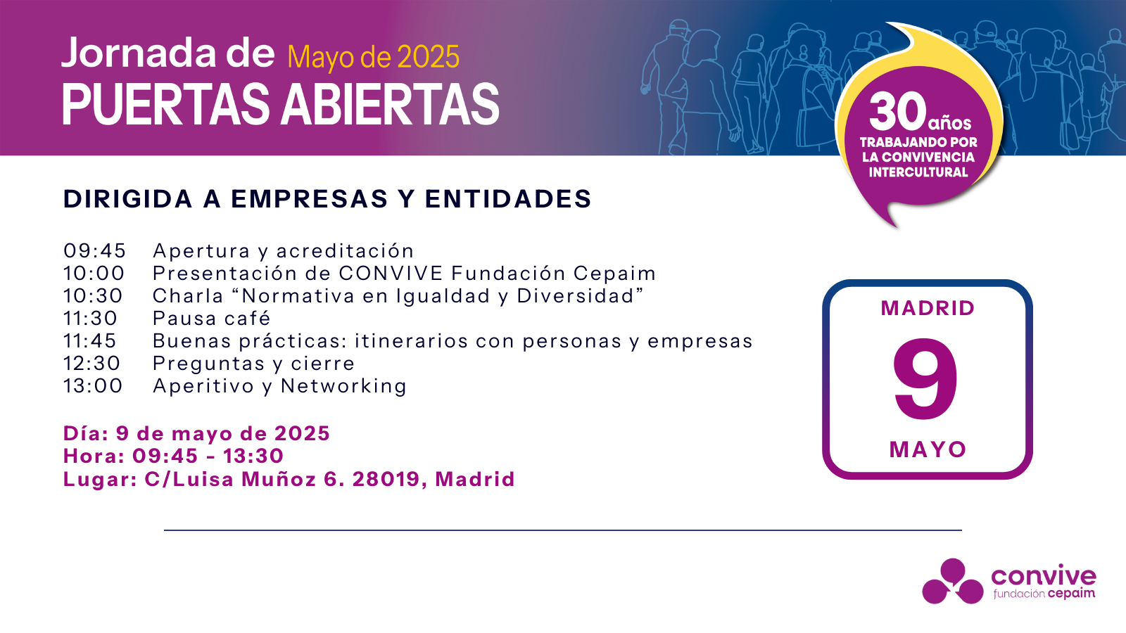 Cartel Puertas Abiertas Madrid entidades