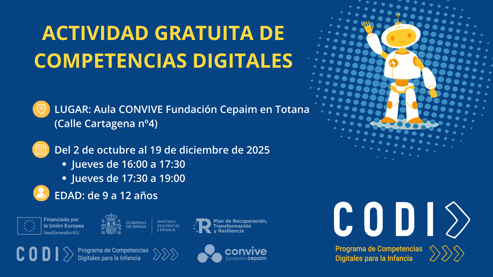 Cartel CODI Totana fechas