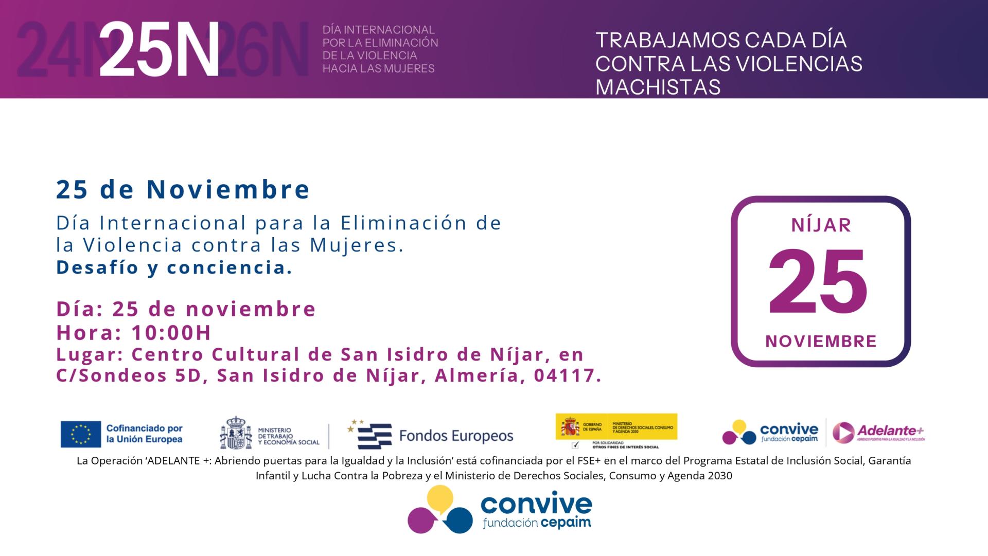 Cartel actividades 25N 25 Níjar