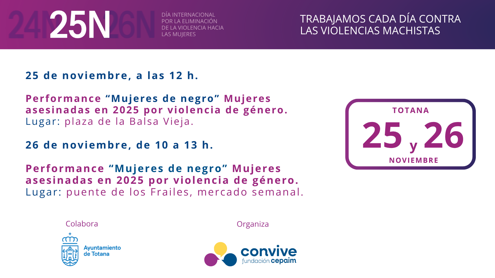 Cartel Actividades 25N 25 Totana