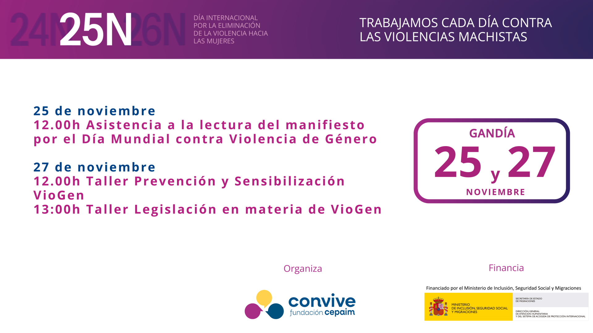 Actividades 25N 2025 - Centro Gandia