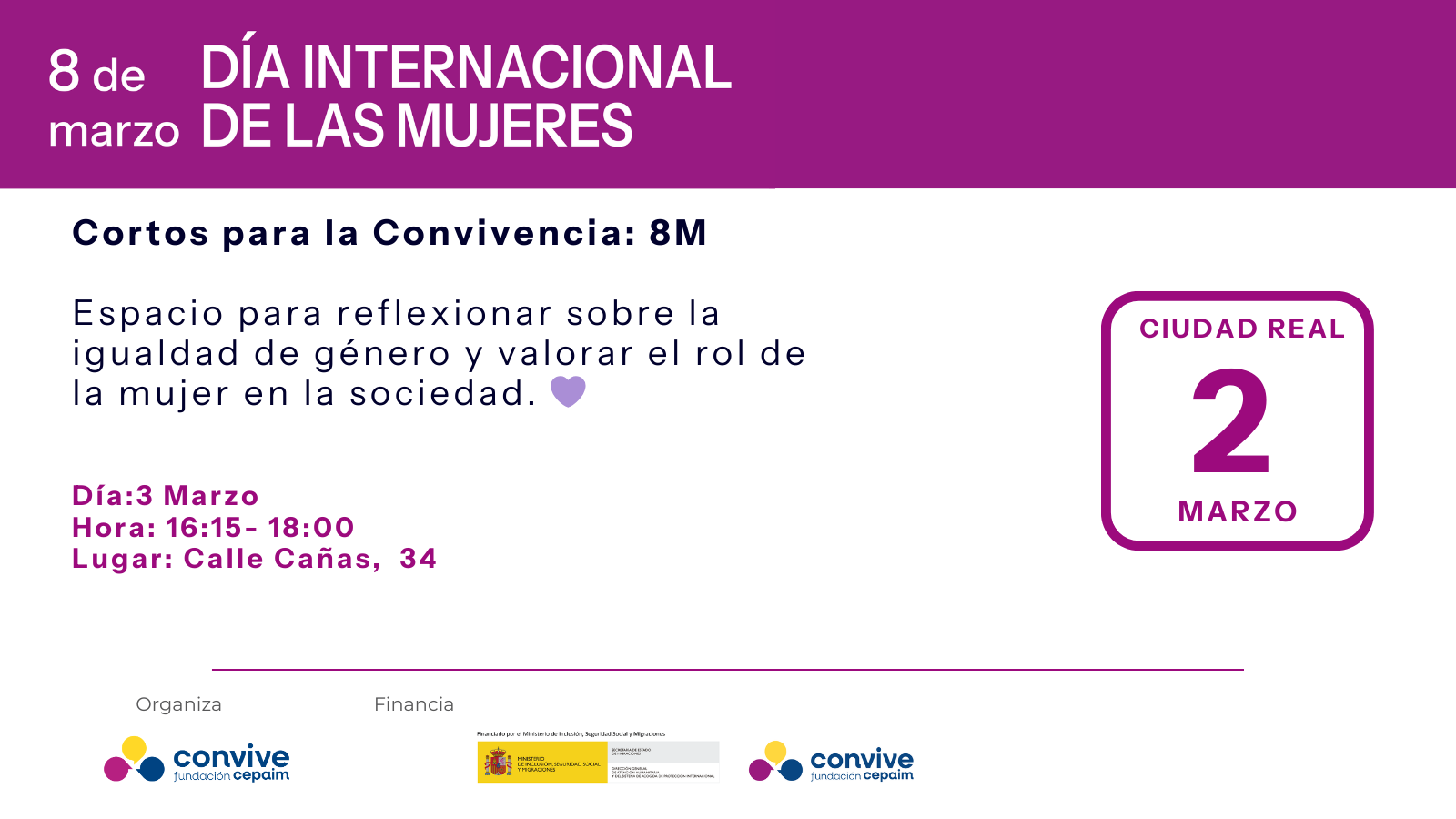 Ciudad Real 8M actividad corto 8m