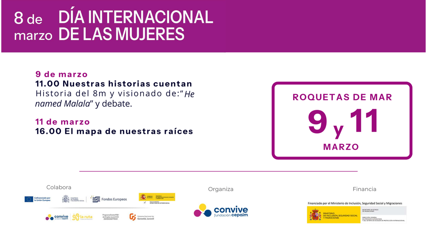 PLANTILLA ACTIVIDADES 8M 2026. roquetas de mar