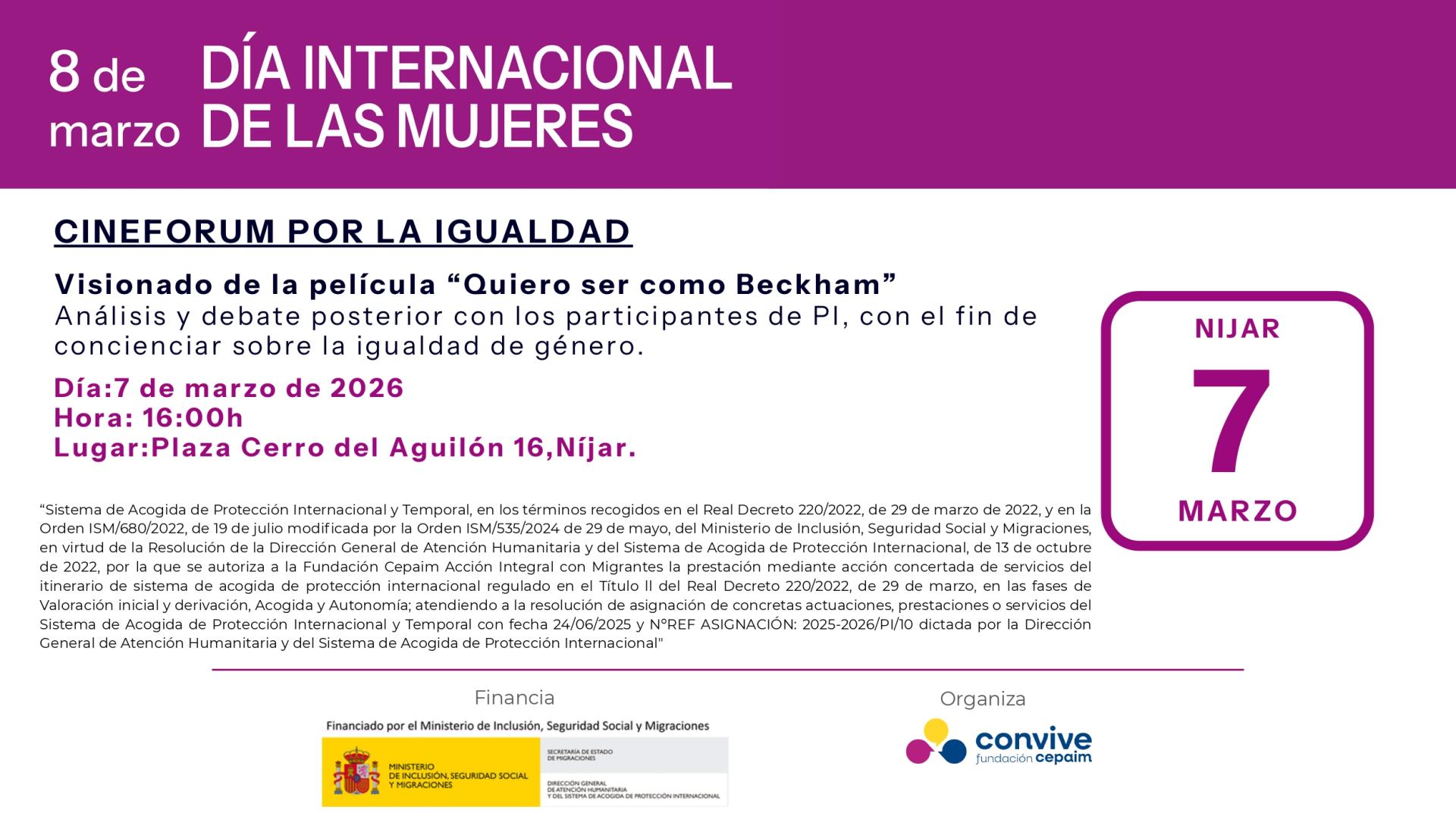 Actividades 8M 2026 Níjar 2