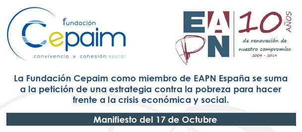 manifiesto contra la pobreza EAPN cepaim 17 de octubre