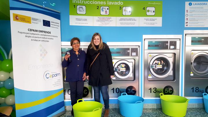 Inauguracion negocio lavanderia teruel cepaim emprende