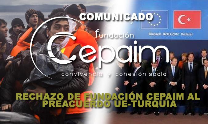 RECHAZO DE FUNDACION CEPAIM A PREACUERDO UE TURQUIA EXPULSAR REFUGIADOS