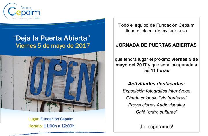 Invitacion genérico web jornada puertas abiertas Fundacion Cepaim 2017