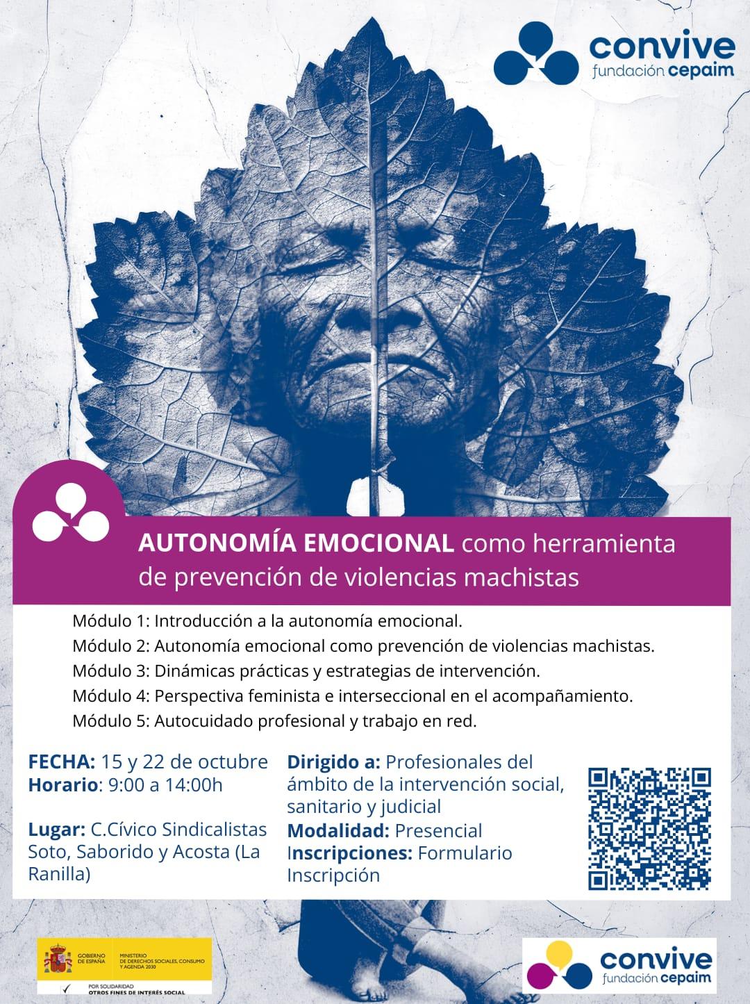 Cartel ormació Autonomía Emocional como Herramienta de Prevención de violencias machistas