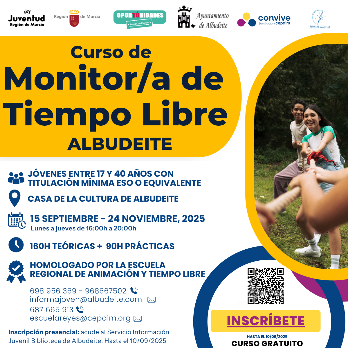 Cartel curso monitor Albudeite