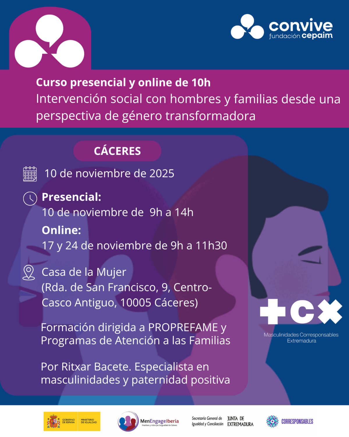 11 - Masculinidades corresponsables - Cáceres - Formación perspectiva de género