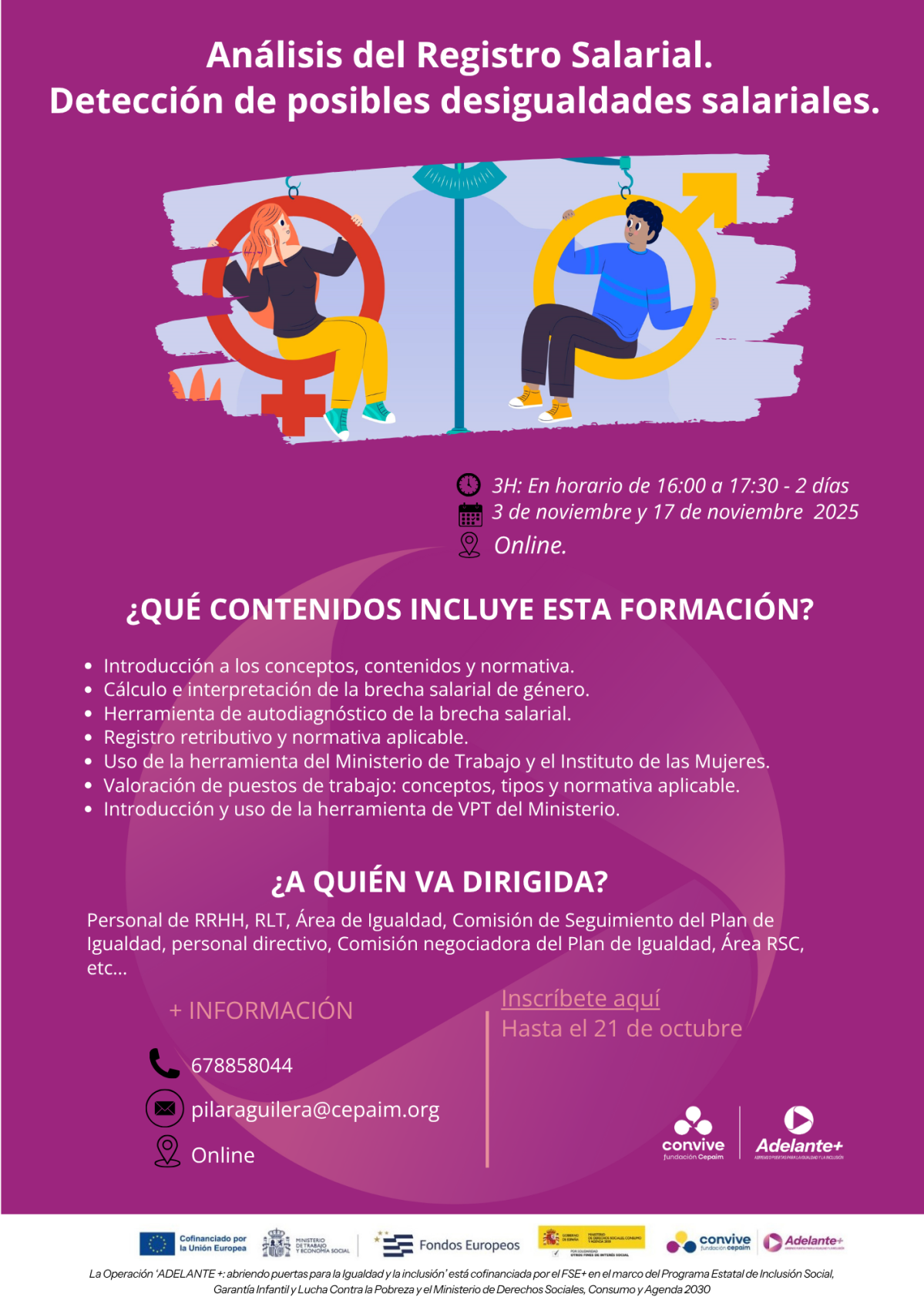 Adelante+ Formacion desigualdad salarial