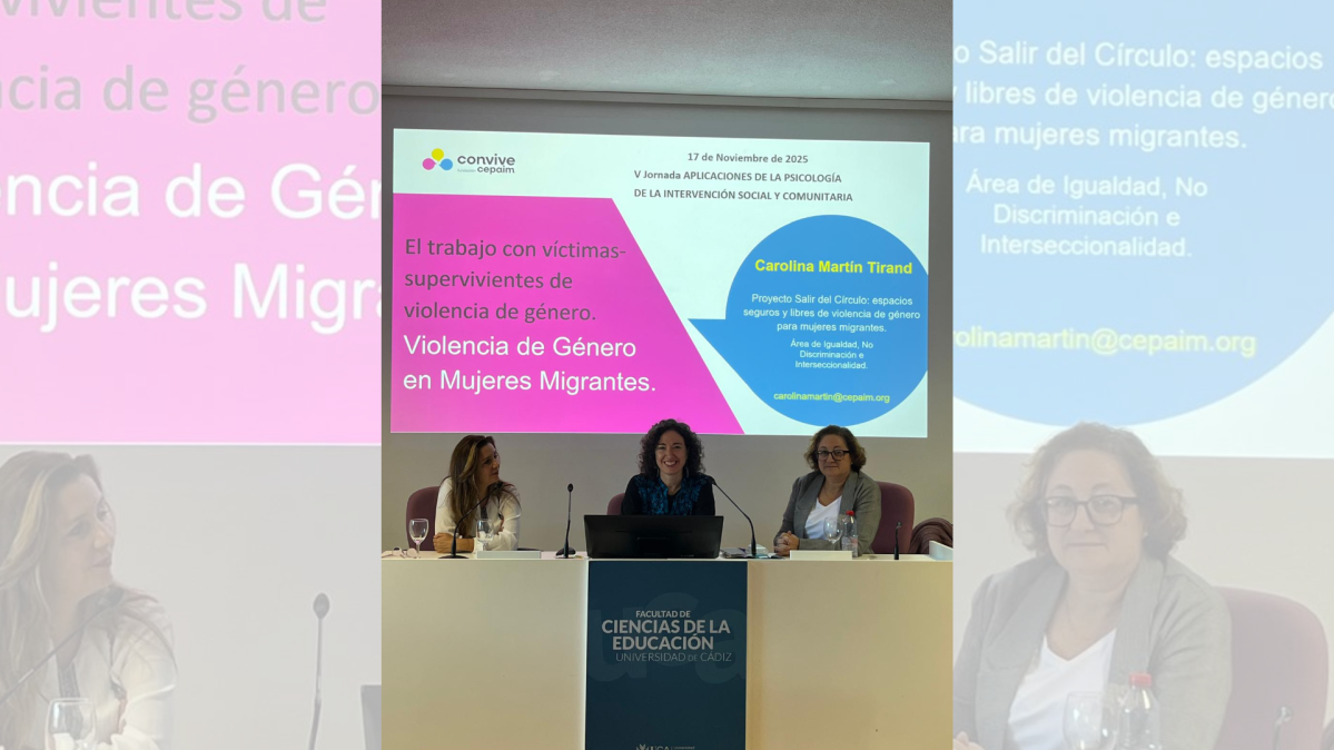 Cepaim en la universidad de Cádiz jornada de Psicología violencia hacia las mujeres migrantes