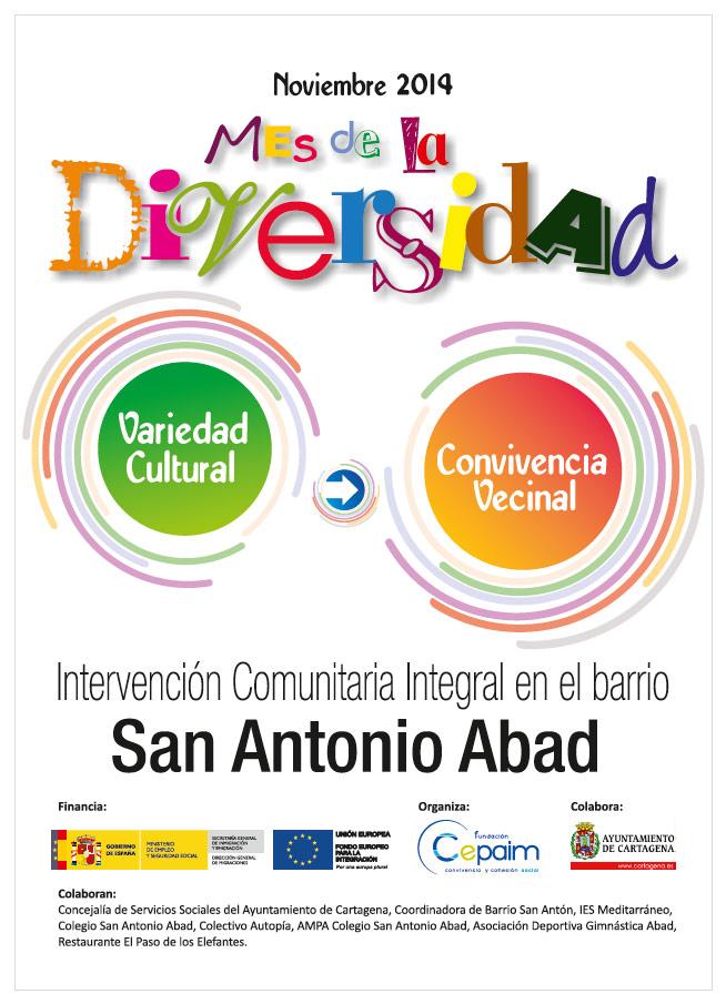 cartel mes de la diversidad barrio san anton cartagena cepaim