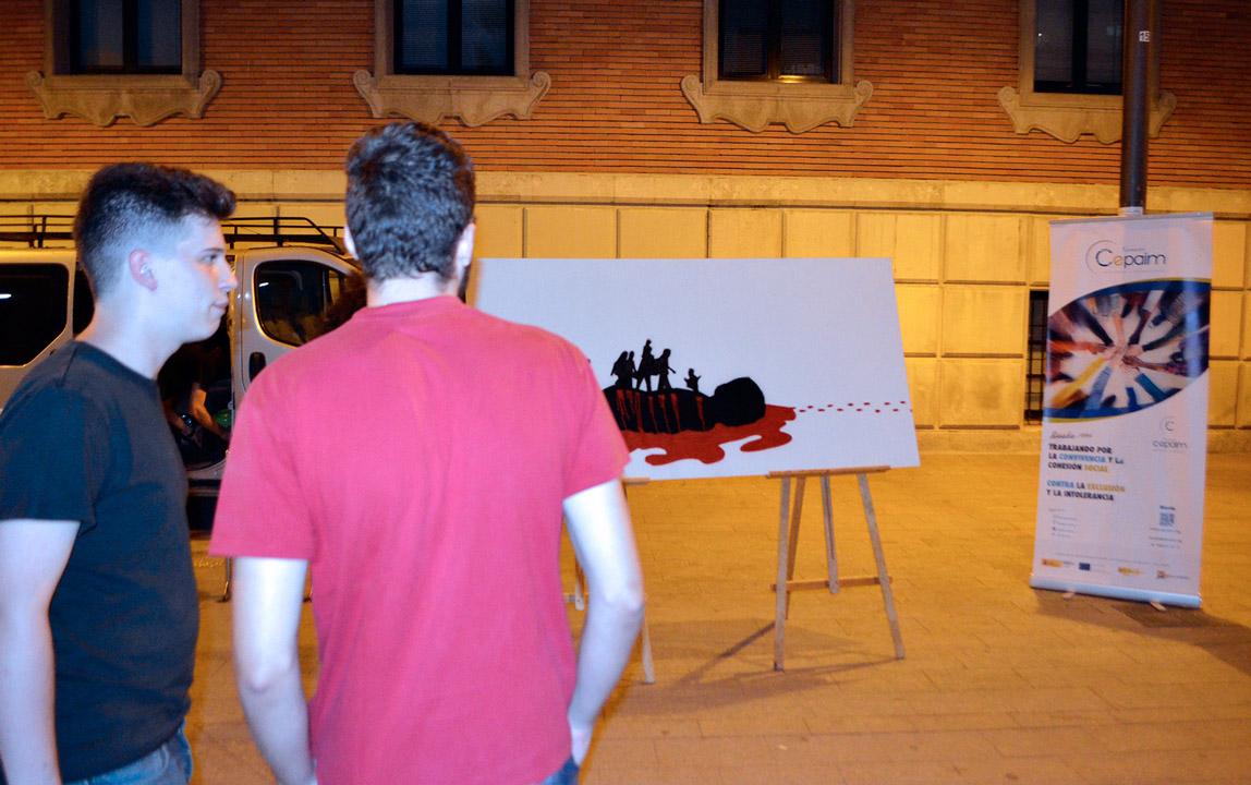 refugiArte Kurro grafiti Cepaim Murcia Acto Plaza Merced 4