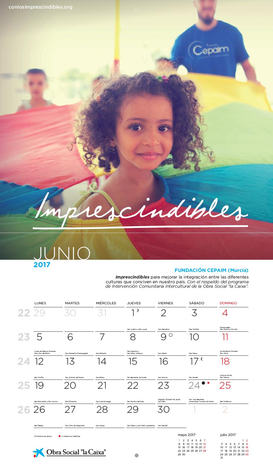calendario entero obra social caixa junio imprescindibles cepaim