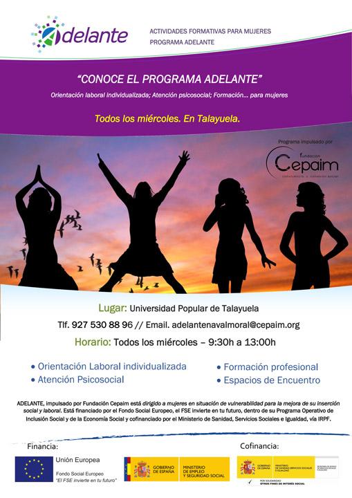 Cartel Programa Adelante Fundación Cepaim Navalmoral   Talayuela