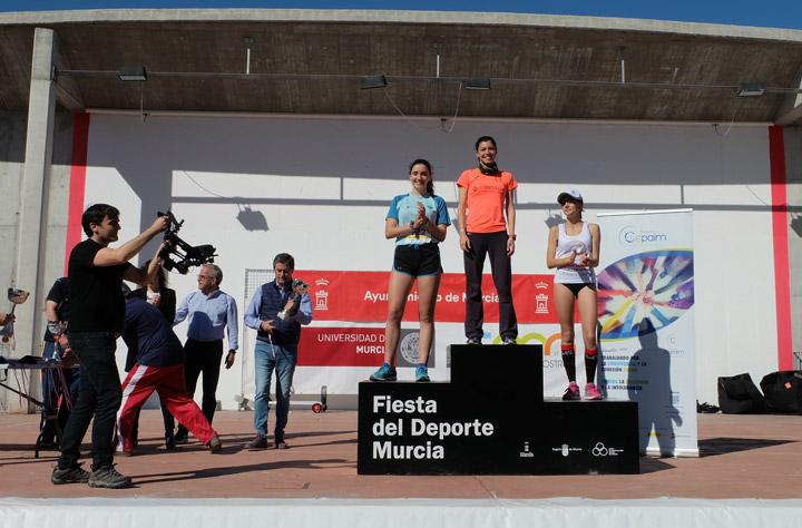 Podium Femenino III Carrera Solidaria Fundacion Cepaim Murcia