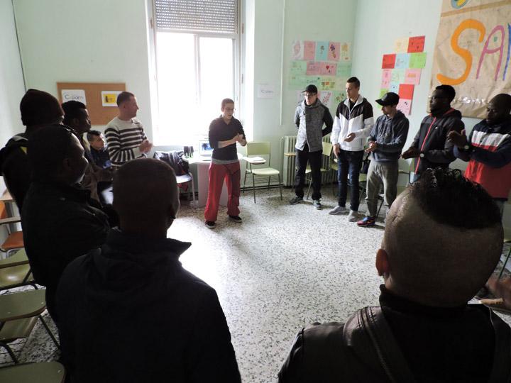 Sesion interna Fundacion Cepaim en Teruel Musicoterapia