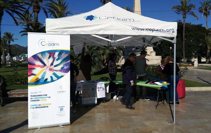 Stand Fundación Cepaim en Cartagena Jornada Convive tu barrio