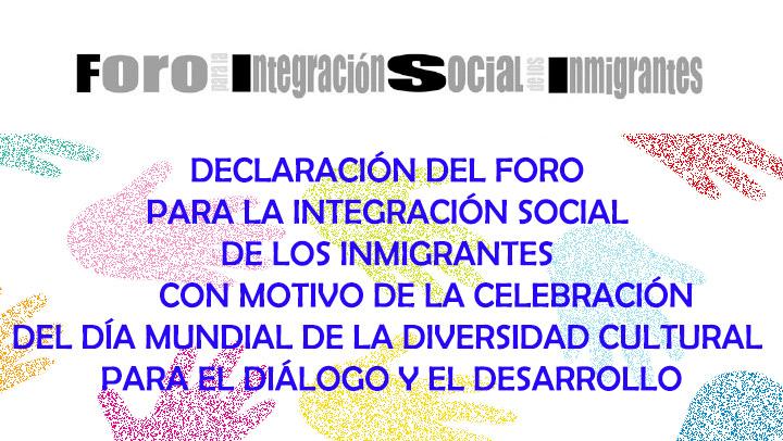 Declaracion Foro Integración inmigrantes por el día internacional de la diversidad 2017