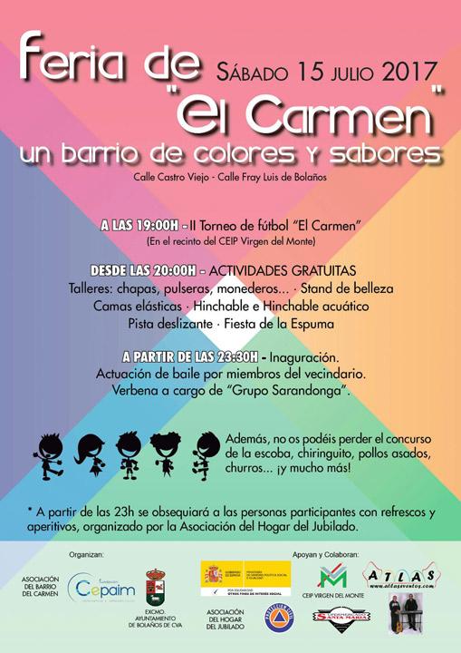 Cartel Feria del Carmen Bolaños de Calatrava Fundacion Cepaim