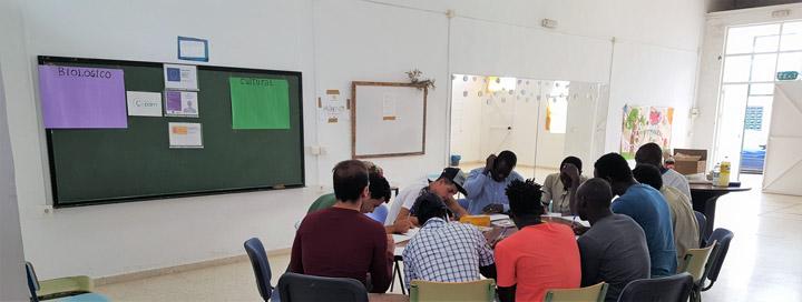 Taller hombres de cuidados fundacion Cepaim en Lepe