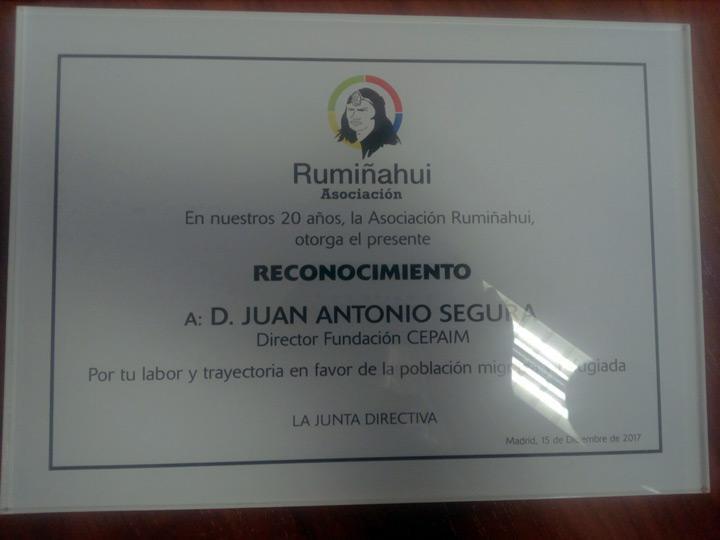20añosRumiñahui Fundacion Cepaim   premios en Madri2