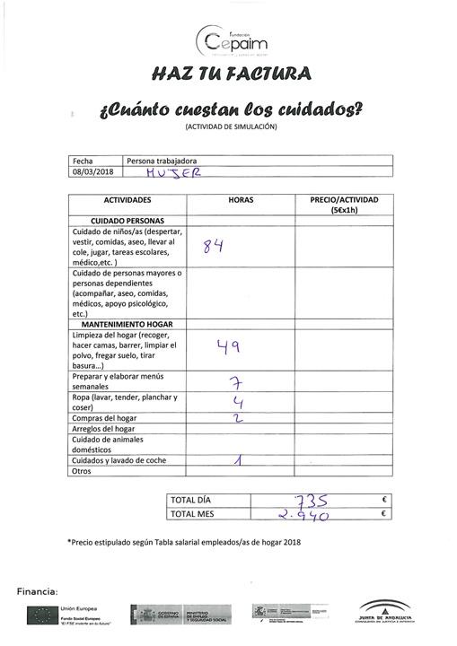 Haz tu factura  Sevilla Fundación Cepaim en Sevilla Factura Mujer