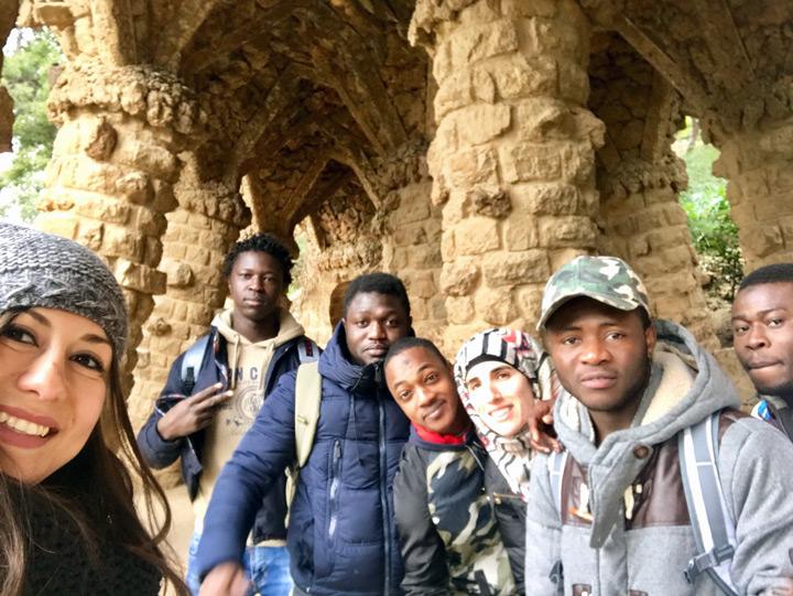 Salida Parque Guell Acogida Clases de Español Fundacion Cepaim en Barcelona febrero2018 2