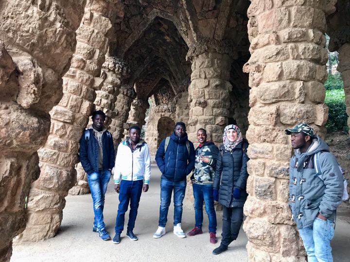 Salida Parque Guell Acogida Clases de Español Fundacion Cepaim en Barcelona febrero2018 3