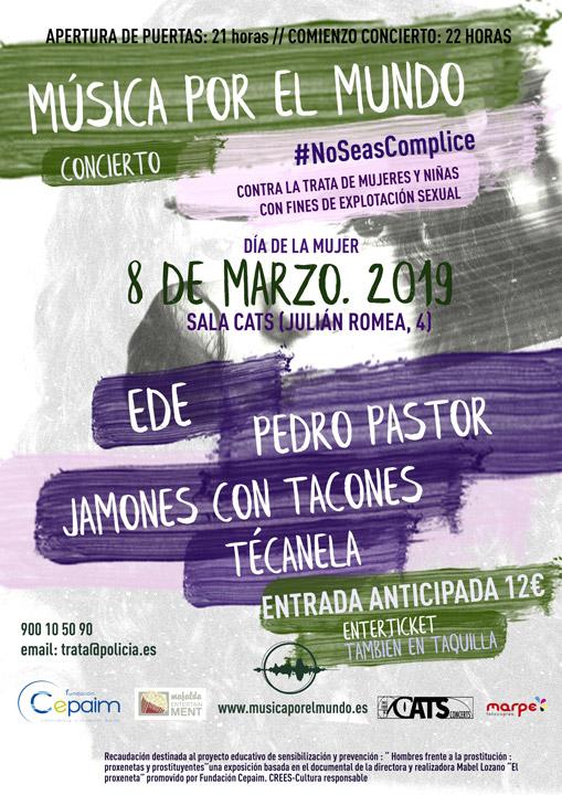 web Cartel concierto#NoSeasComplice marzo2019