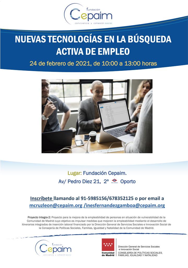 web Cartel NUEVAS TECNOLOGIAS EN LA BUSQUEDA ACTIVA DE EMPLEO