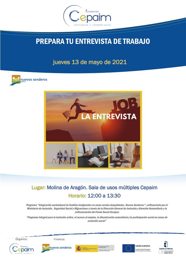 v2 web Cartel MolinaDeAragón NuevosSenderosFSE EntrevistaDeTrabajo mayo2021