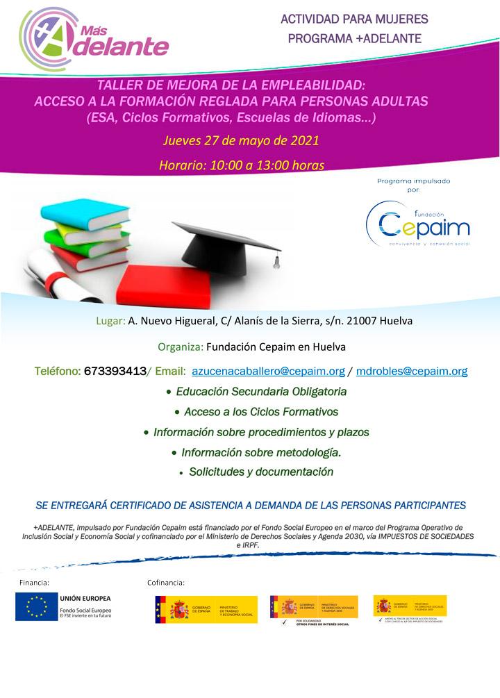 web Cartel Huelva MasAdelante AccesoFormacionReglada mayo2021