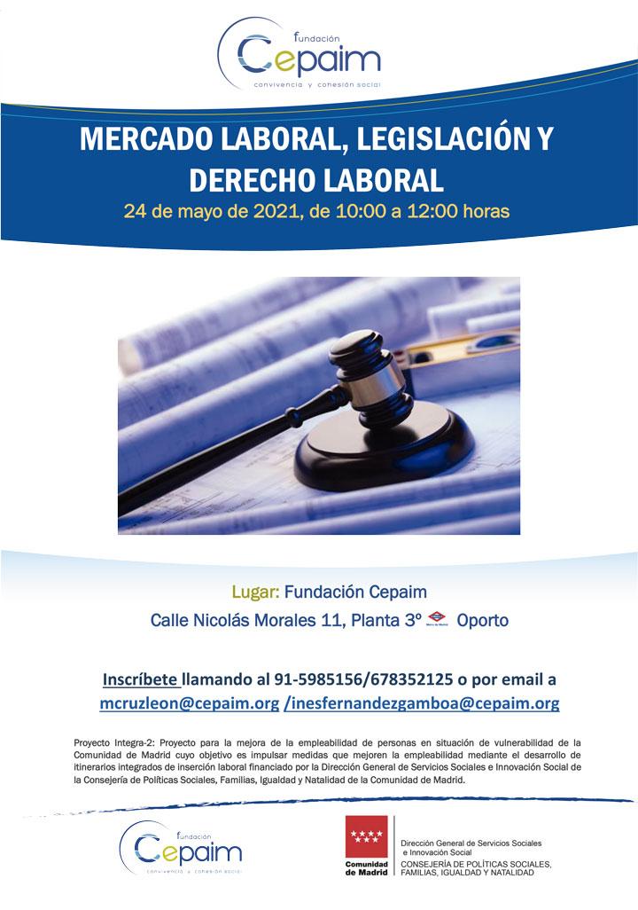 web Cartel Integra2 Madrid Mercado laboral, legislación y derecho laboral mayo2021