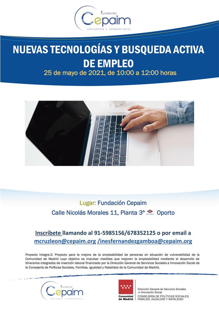 web Cartel Integra2 Nuevas tecnologías en la búsqueda de empleo 25mayo2021