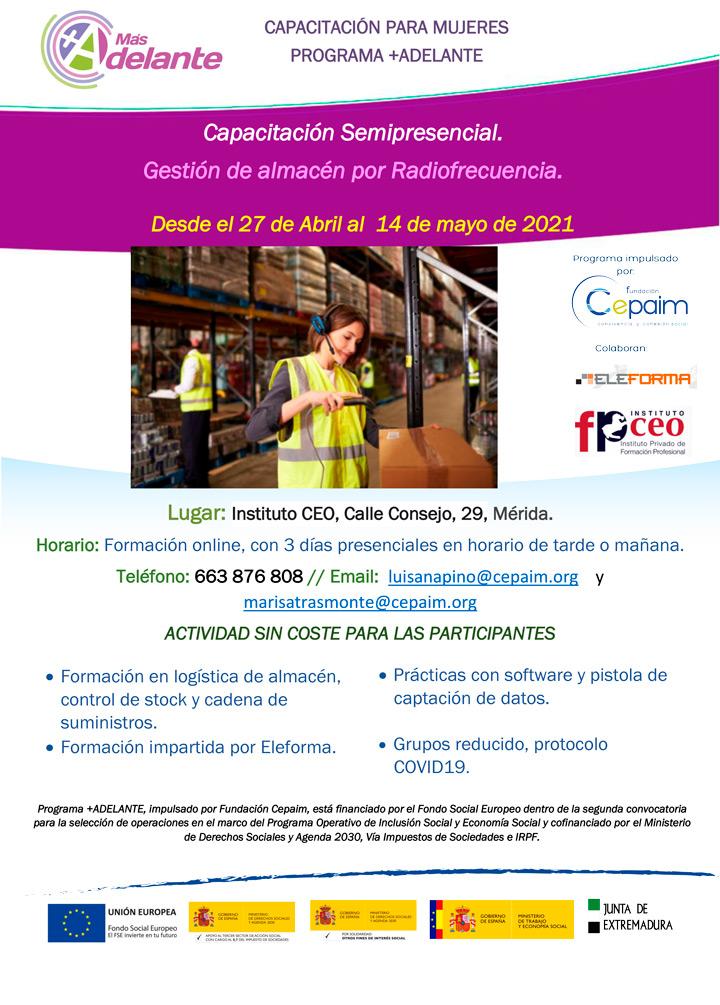 webV2  Cartel Merida MasAdelante  CAPACITACIÓN GESTIÓN DE ALMACEN POR RADIOFRECUENCIA abril2021