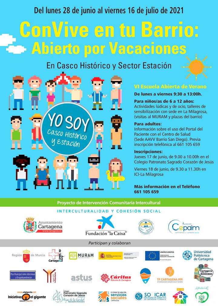 Cartel Cartagena ICI EscuelaAbiertaVerano 2021