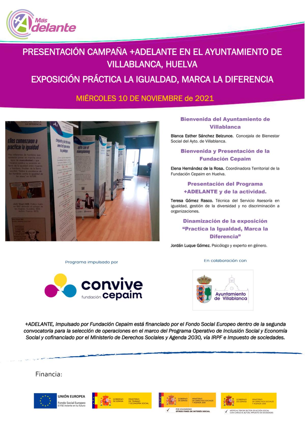 web Cartel Huelva MasAdelante ExpoPractica noviembre2021