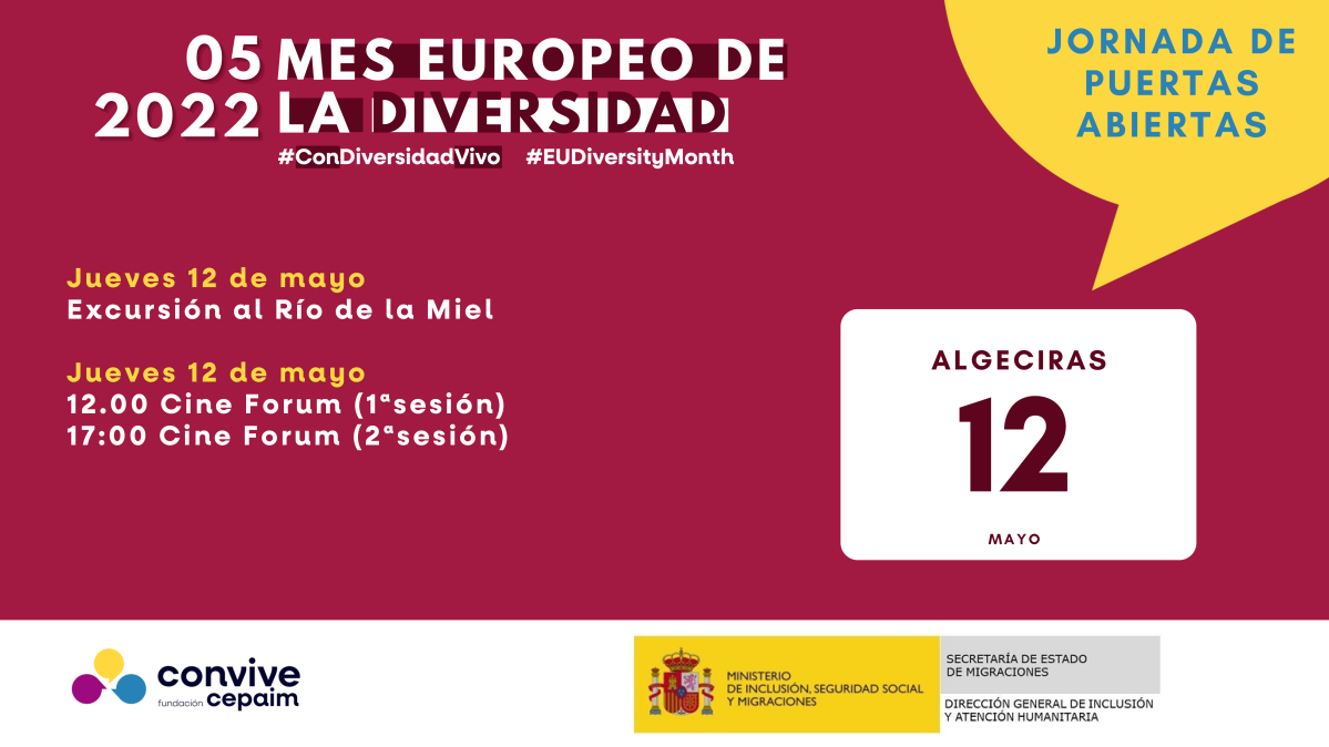 Cartel Jornada de Puertas Abiertas.Fundación Cepaim Algeciras