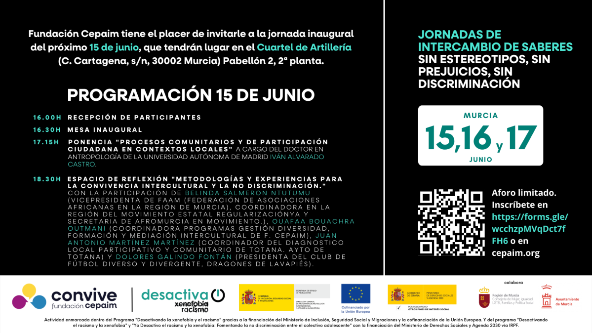 invitación Jornada inaugural 15J intercambio de saberes Desactiva discriminación