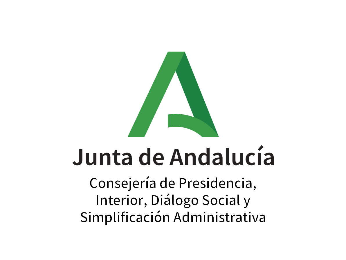 Logo de la Consejería de Presidencia, Interior, Diálogo Social y Simplificación Administrativa de la Junta de Andalucía editado