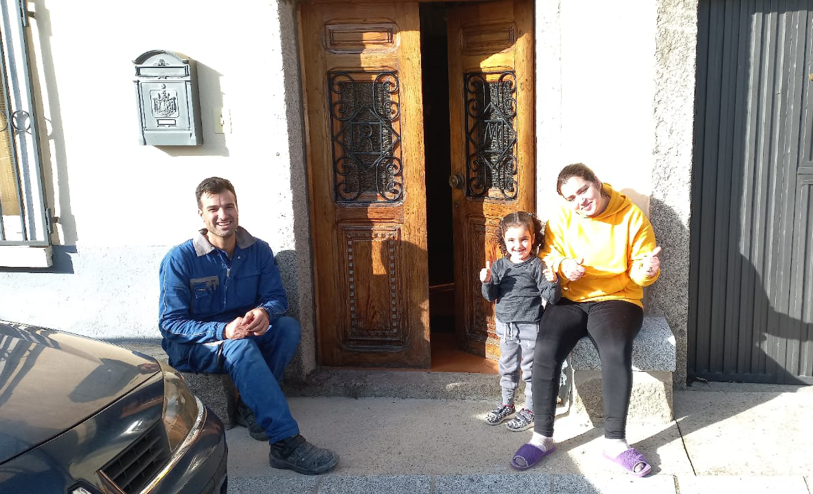 en su nueva vivienda
