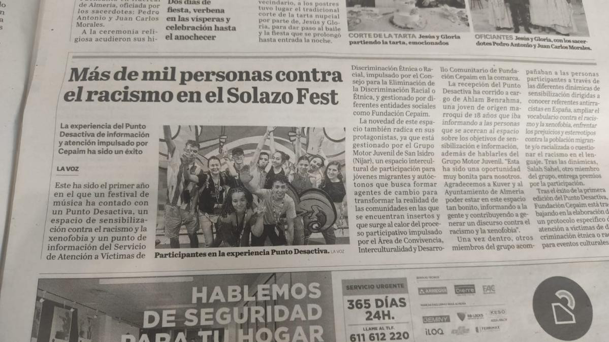 Noticia La Voz de Almería Punto Desactiva