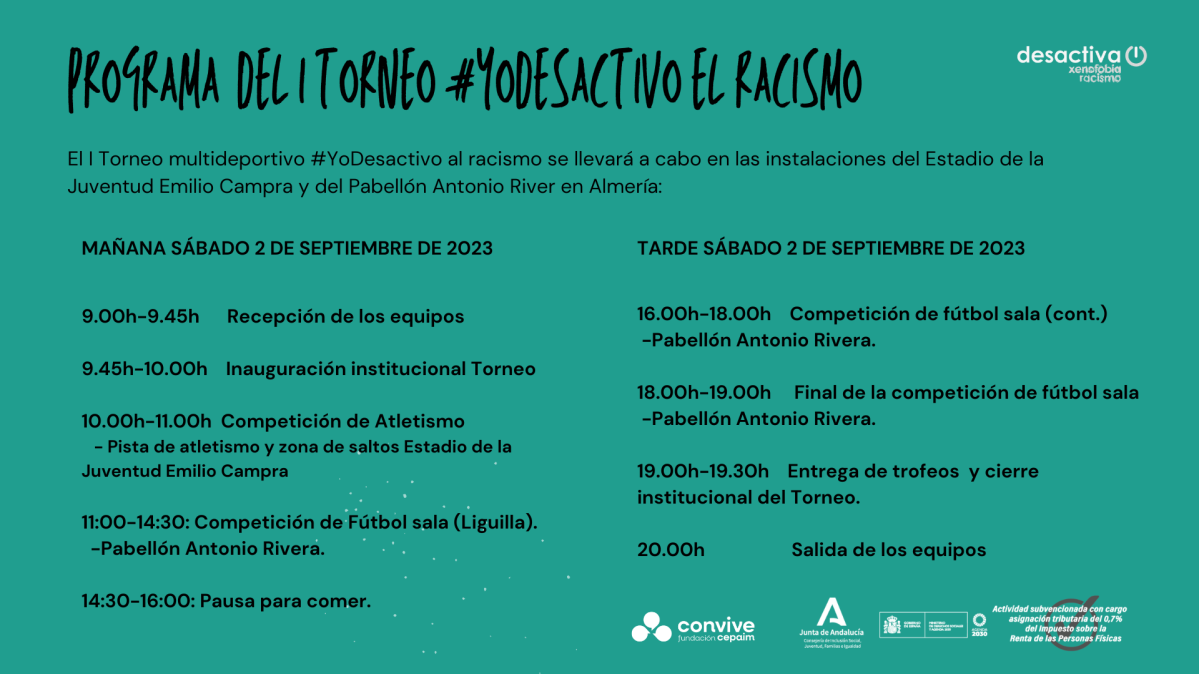 Programa I Torneo YoDesactivo Racismo Almería
